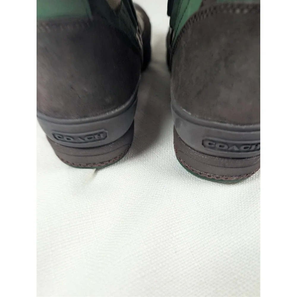 Coach Mariette‎ Winter Snow Boots Womens 10 Khaki Green Signature Fur Trim
